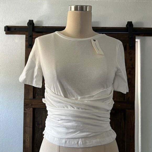 NWT Anthroplogie Pilcro Tie-Front Top White Size X-Small - Picture 4 of 12